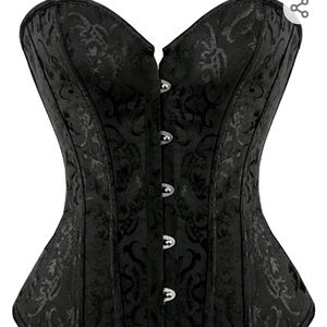 Black Corset Top Sexy Bustier Lingerie Waist Cincher Costume tops